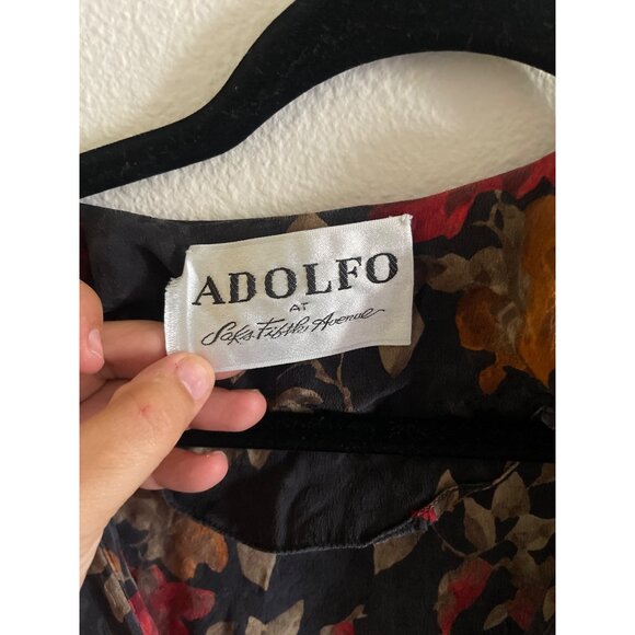 Vintage Adolfo at Saks Fifth Avenue‎ Floral Wrap Women's Dress - Picture 3 of 6